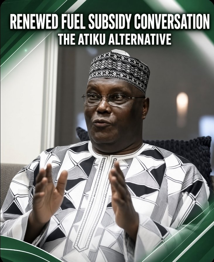 uchediala's tweet photo. RENEWED FUEL SUBSIDY REMOVAL CONVERSATION - I

PRESENTING THE ATIKU ALTERNATIVE 

Dr Uche Diala 

First, I want to thank Alhaji Atiku Abubakar for his courage in broaching an issue that many Nigerians taught was already a slam dunk, even though it is killing Nigerians, the nation and our economy, and for daring to be different in presenting common sense alternative ideas which belie Mr President’s premature and arrogant proclamation that Atiku is ignorant in governance.

I said we would have that all important conversation. This is the start of it. 

Thankfully, Alhaji Atiku Abubakar has kick-started the conversation by following up his proposition (in less than 24 hours) with a model of how he will handle fuel subsidy as President - differently, efficiently, effectively and productively. 

It is only fair that I kickstart the conversation by presenting his alternative model to Nigerians for assessment beyond sentiments.

▪︎ Overview

Atiku (ADC) in his proposed Petroleum Subsidy Reform (PSF), declared that his administration would replace Nigeria’s old import-subsidy architecture with a targeted, capped, transparently budgeted and independently audited production subsidy designed to lower energy costs while accelerating domestic refining.

The Atiku Economic Recovery Plan (AERP) 2027 recognises that the choice before Nigeria is not simply between subsidy and no subsidy, but between an opaque intervention that breeds waste and a disciplined  economic instrument that delivers measurable benefits to citizens.

I will present key quotes from the AERP model in a simplified manner. It will form the basis of further and deeper conversations.

▪︎ Unique Feature Of The AERP - The Core Principle 

“My proposal is not to resurrect the old subsidy regime. We will move subsidy from importation to production, from middlemen to Nigerian refineries, and from unverifiable claims to verifiable barrels.

“The principle is simple: the subsidy will follow the barrel.”

▪︎ Acknowledging The Realities, Challenges & Dynamics & Stating How To Go Around Them

“The cost will be known. The ceiling will be known. The beneficiaries will be known. And, most importantly, the benefit delivered to Nigerians will be measurable.

“We will determine what Nigeria can afford before we subsidise. We will not subsidise first and discover the bill afterwards.”

▪︎ Eligibility, Clear Rules Of Engagement & Participation, Gaurd Rails & Setting Clear Boundaries & Limits 

“No phantom cargoes. No fictitious imports. No unverifiable under-recoveries. No retrospective claims.

“If you receive subsidised Nigerian crude, you must refine it in Nigeria, supply the agreed products to Nigerians and pass the benefit to Nigerians. Otherwise, you do not qualify.”

“Nigeria will not subsidise anybody’s private profit. Public support must produce a measurable public benefit.”

▪︎ Enhanced Fiscal Responsibility & Ending The Culture Of Open-ended Subsidy Liabilities

“No refinery gets unlimited support. No marketer brings the government a surprise bill. No agency manufactures an under-recovery after the transaction.

“The National Assembly will see the appropriation. Nigerians will know the maximum exposure. Independent auditors will see the barrels. And the public will see what was produced for every naira of support.”

▪︎ Clear Budgetary Benchmarks, Transparency, Full Disclosure & Periodic Policy Performance & Goals Progress & Statutory Sunset Review

“Our objective is not permanent subsidy. It is to use temporary and disciplined support to build a refining industry strong enough eventually not to need subsidy.

“We will measure the fiscal cost against refinery output, domestic prices, jobs, investment and benefits delivered to consumers. If the policy is not delivering value greater than its cost, it must be adjusted or terminated.”

▪︎ Transmitting The Gains Beyond Reduced Petrol & Diesel Costs To Benefits Throughout The Economy