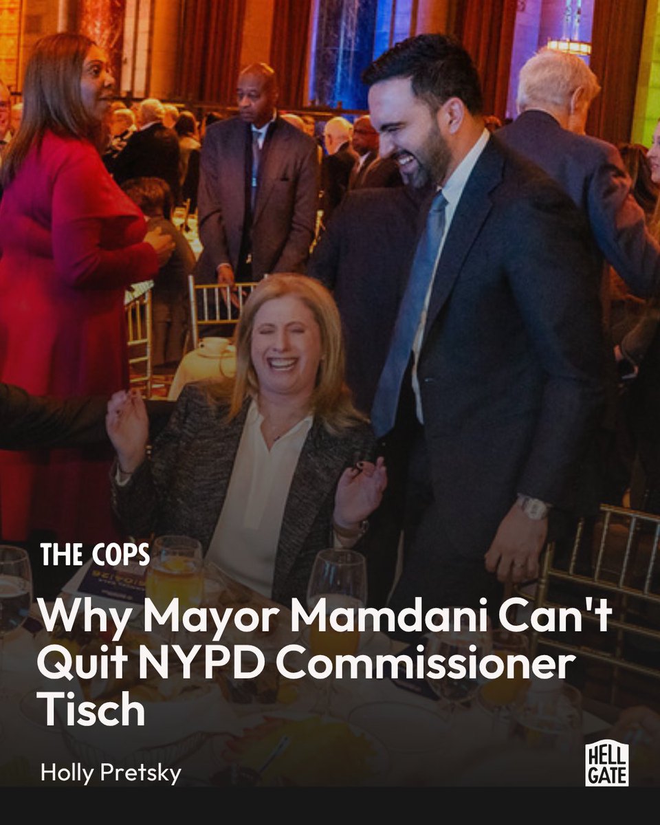 HellGateNY's tweet photo. Despite the mayor's repeated comments to the contrary, speculation about Mamdani and Tisch's impending break-up has abounded since before he took office. No one can say for sure how long Tisch is sticking around. But here's why Mamdani is not rushing to part with his police commi https://t.co/GgVmiCh1qU