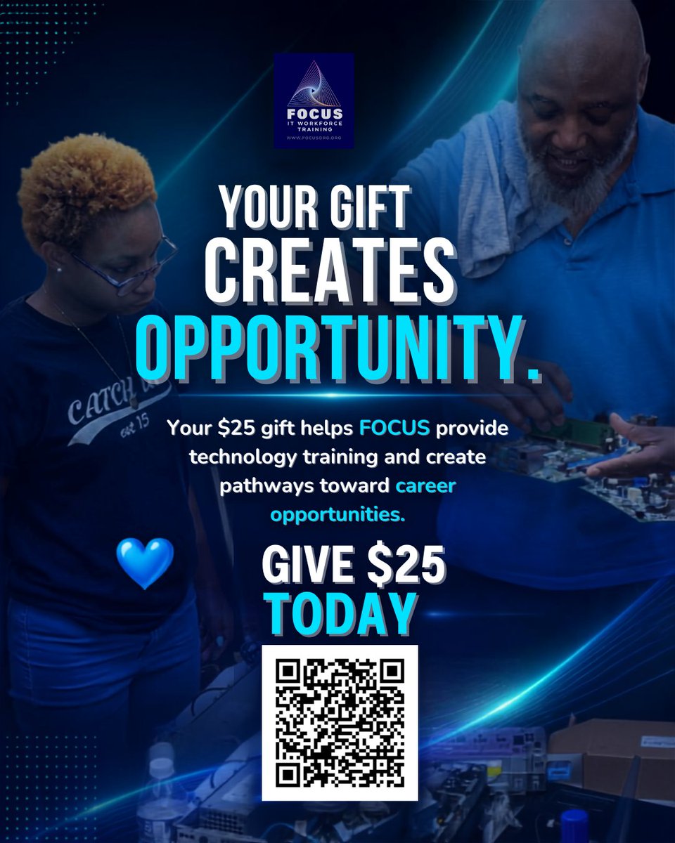 focus_org's tweet photo. 💙 We're doing a small FOCUS fundraising push, and I'm trying to get 100 people to give $25 so we can reach $2,500 by September 1.

Would you be willing to be one of them?

👉 Scan the QR code to give $25 today. Thank you for supporting FOCUS!

#FOCUS #SupportFOCUS https://t.co/hT7HzVJDj0