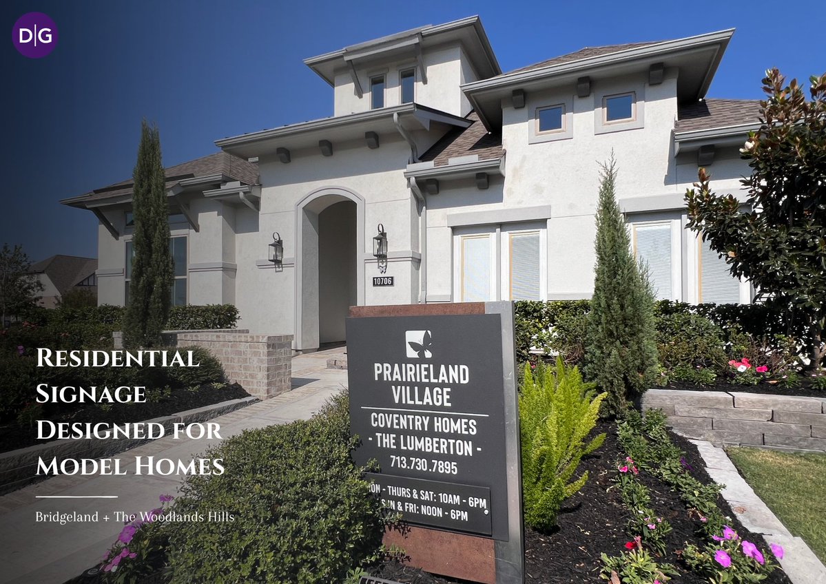 DGStudiosDesign's tweet photo. 🏡Designed to welcome you home

D|G Studios created signage for the model homes at Bridgeland and The Woodlands Hills, thoughtfully designed to complement the architecture, landscape, and unique character of each community. https://t.co/EwKJJL8Oz1