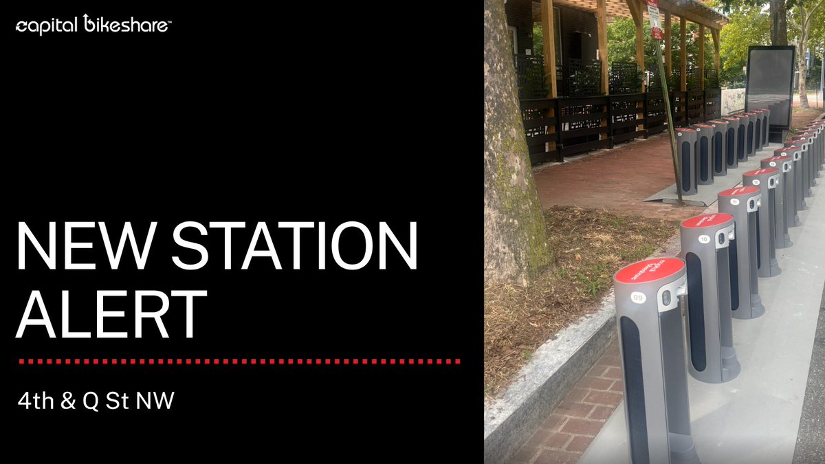 bikeshare's tweet photo. π¨ NEW STATION ALERT π¨
Grab a CaBi ride at our new 4th & Q St NW station next time you're passing through Shaw. Happy riding! π²β€οΈ https://t.co/Zk3tzPCzp8