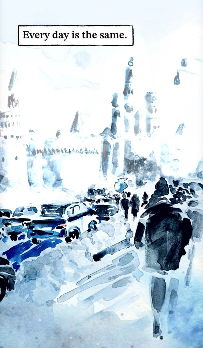 Blanquomainn's tweet photo. Postcards from Greece on Mangadraft 🙂‍↕️ 
#art #watercolor #painting #artist https://t.co/HUtCddfjVf