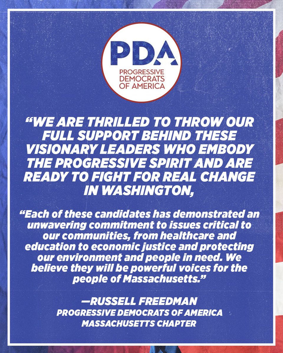 EdMarkey's tweet photo. Progressives are winning big across the country and the people are making it clear—we need a progressive majority that will fight for change this November. Honored to be endorsed by Progressive Democrats of America as we build our movement. https://t.co/ugMFNNWLAb