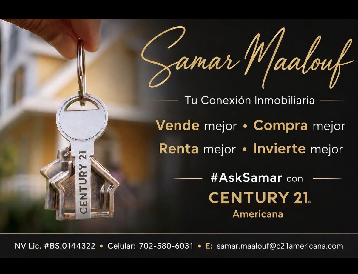samarnv's tweet photo. 🔑 Quieres vender mejor, comprar mejor, rentar mejor o invertir mejor? No tienes que hacerlo sin orientación.🏡

#BienesRaícesLasVegas #CasasEnLasVegas #InversiónInmobiliaria #ComunidadHispana #AskSamar https://t.co/fFoynV6LaF