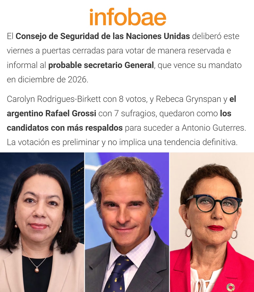 porquetendencia's tweet photo. "Rafael Grossi":
Porque informan que el argentino quedó entre los tres candidatos para ser el próximo secretario general de la ONU https://t.co/Bacnz3HbwO