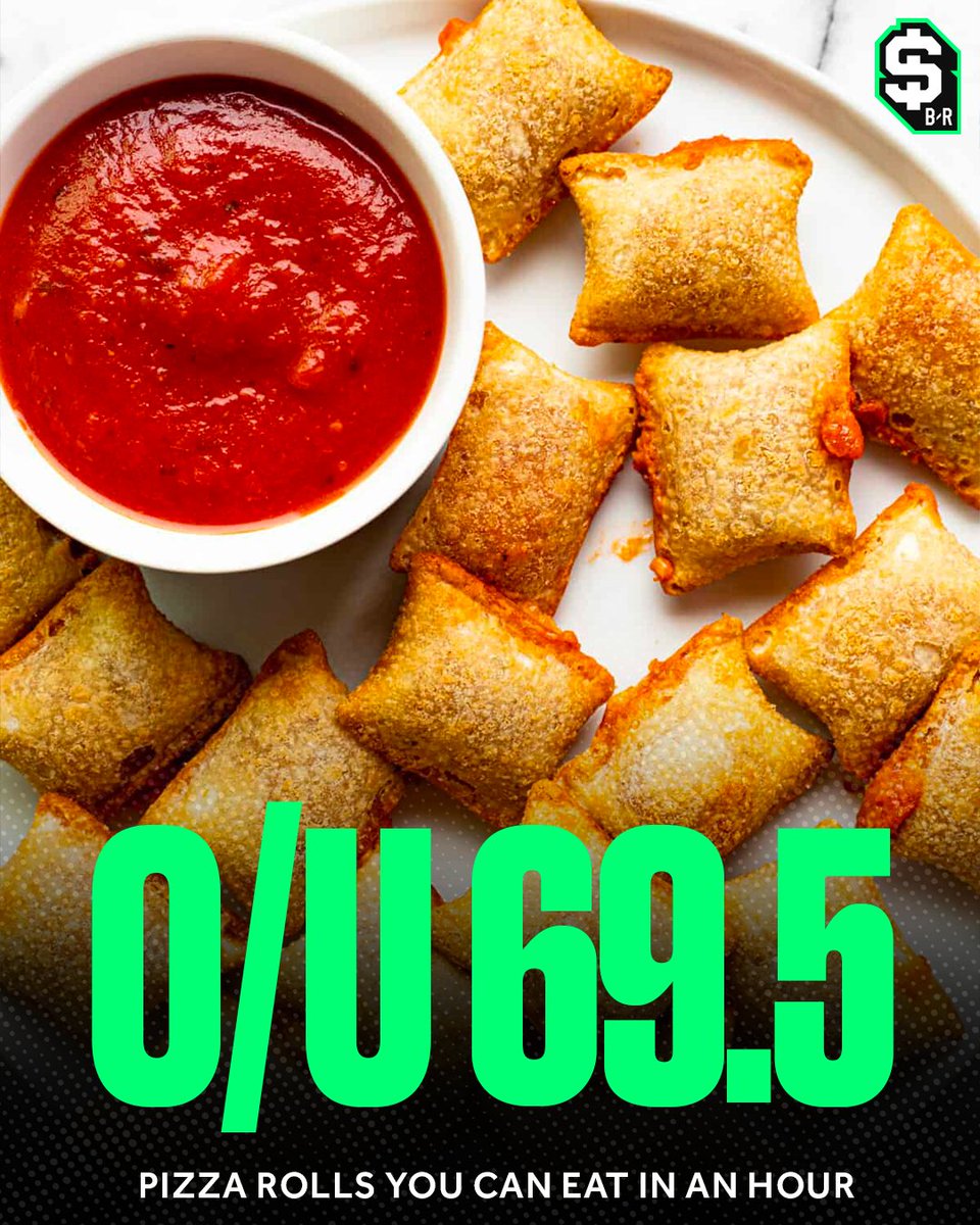 br_betting's tweet photo. Can you put down 70 pizza rolls in an hour? 🤔 https://t.co/Sy1BZJOQTE