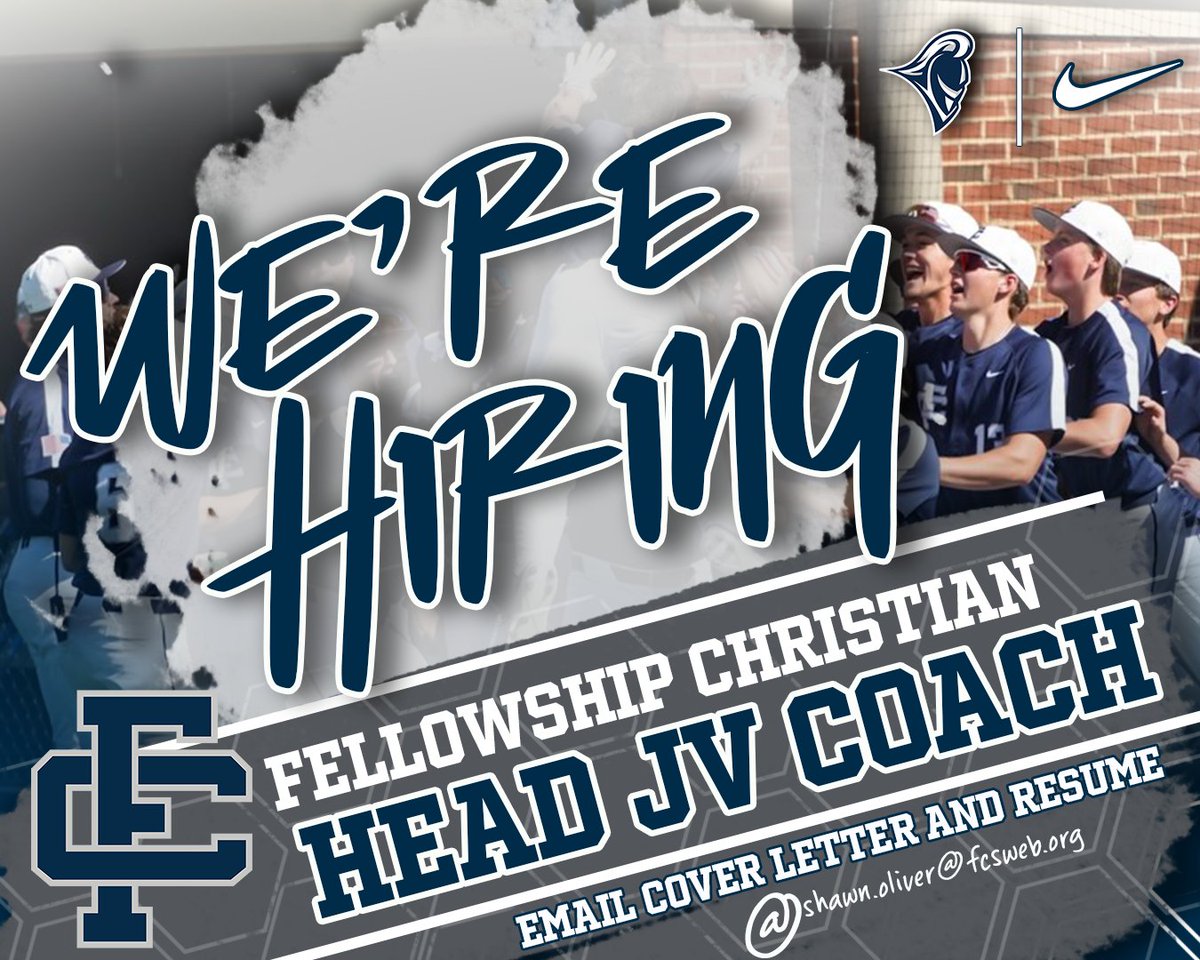 Coach_O_10's tweet photo. We are hiring a JV Baseball Head Coach at @PaladinsFCS!

We are over 200 wins in 10 seasons and looking for one more piece to round out a great staff. This is not just a coaching job. It is an opportunity to invest in young men at a faith-based school that takes that mission seriously. 

Stipend: ~$2500 based on experience

Dates: January 25 through April 17 (free to stay on staff with varsity) 

Practices: 3:30-6:30 PM weekdays
Games: Single Midweek | DH Saturdays

Facility: Full turf, large covered cages, @Rapsodo and @AWRE_Sports technology

~40 student-athletes each spring

Send your resume and cover letter to: 
shawn.oliver@fcspaladins.org
cc david.lowery@fcspaladins.org

@TheCoachesBoxGA @PrepBaseballGA @GeorgiaJackets 
#FellowshipBSBL #CoachingOpportunity