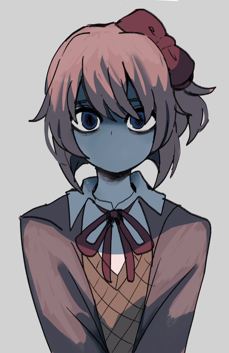 Digi_Hammer_'s tweet photo. Sayori doodle #DDLC https://t.co/zu2M0d4aQl