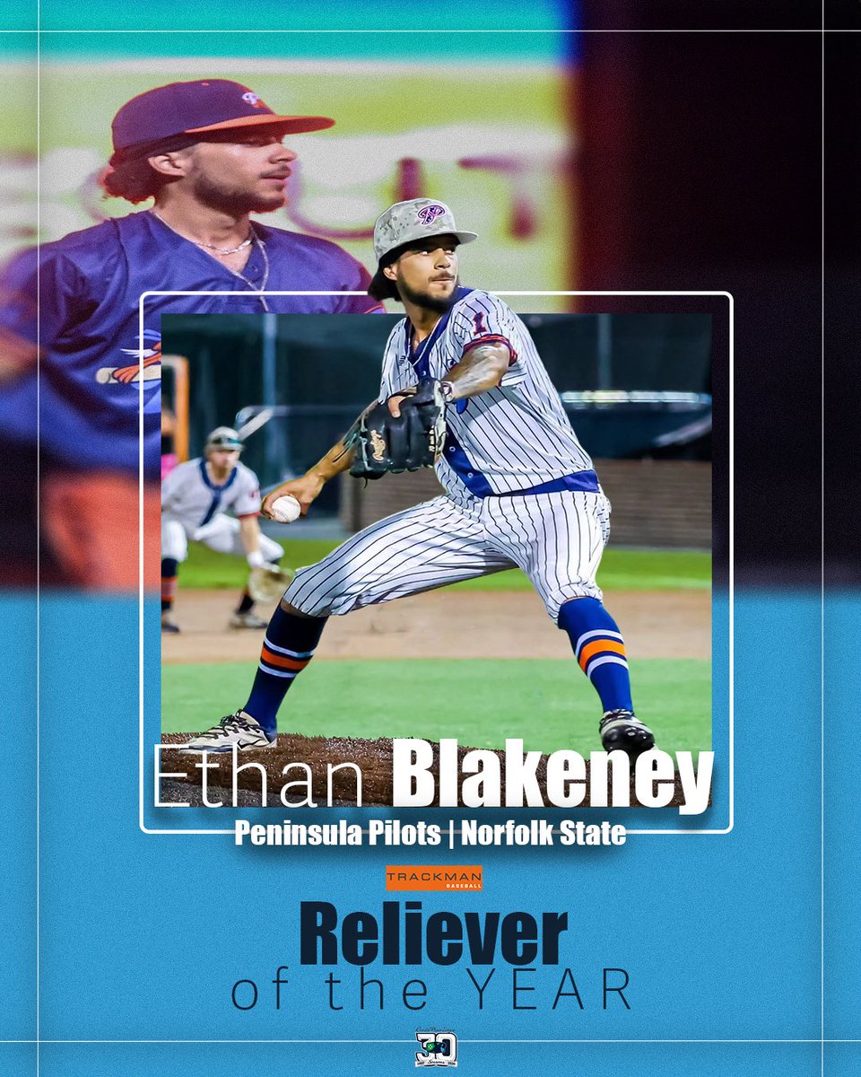 CPLBaseball's tweet photo. Finishes strong 💪

Your 2026 Trackman Reliever of the Year: Ethan Blakeney of the Peninsula Pilots ✈️

#TheFutureIsNow #cplbaseball #cpl30 #awards https://t.co/BNJhCHhSTi