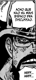 DunkelMort's tweet photo. #ONEPIECE1191
Pô que que é isso fikkkkkkkkkk.
O "u" pequeninin e a frase toda desconexa KKKKKKKKKKKKKKKKK.

Gaban soltando um "argumentar pra que?" sendo que o sentido da fala era sobre ele mandar o Luffy fugir e o ataque de Imu (mas ai acho que é pq cês pegaram o "it's no use!" da TCB e não revisaram direito né kkkkkkk).

Hajrudin soltando outra barra desconexa sendo que ele tava falando sobre levar um mesmo golpe duas vezes.

Ótimo trabalho gente!