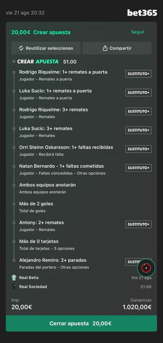 SHARKBETS00's tweet photo. Aumento cuota 10
Locura cuota 51

Oda al fútbol 

🎁En el citado pagan a 6 que gane el Madrid 🤯 https://t.co/O70YNWQukR
