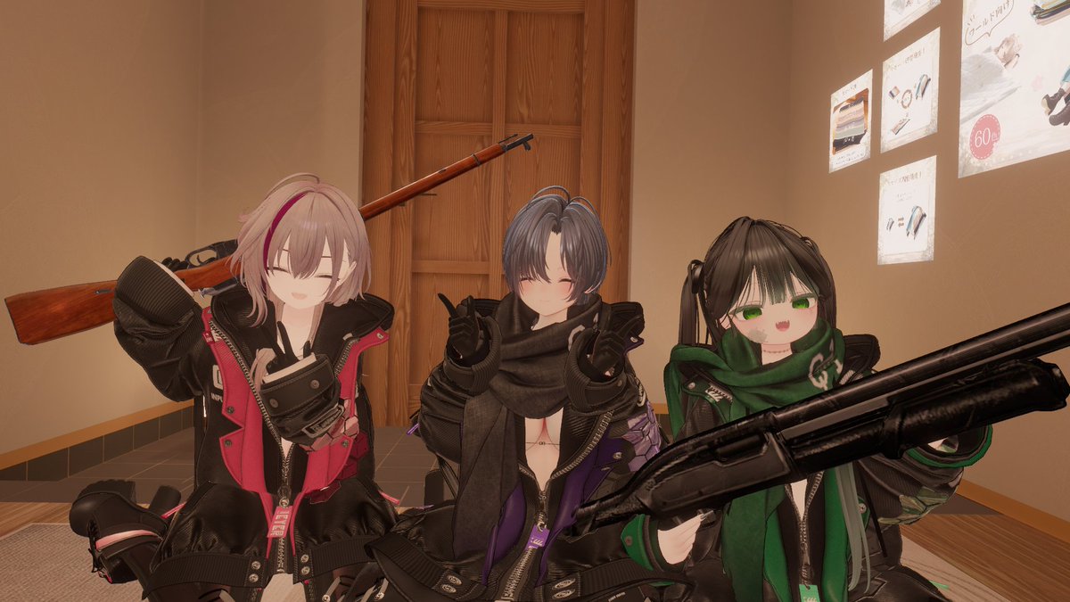 hotateVR's tweet photo. #VRChat 
フレンドさんと同じOff-Airで写真撮ってきた！！
まさか自分と同じ銃を持つ者がいるとは...
最高でした！ https://t.co/a85cxTSW8Y