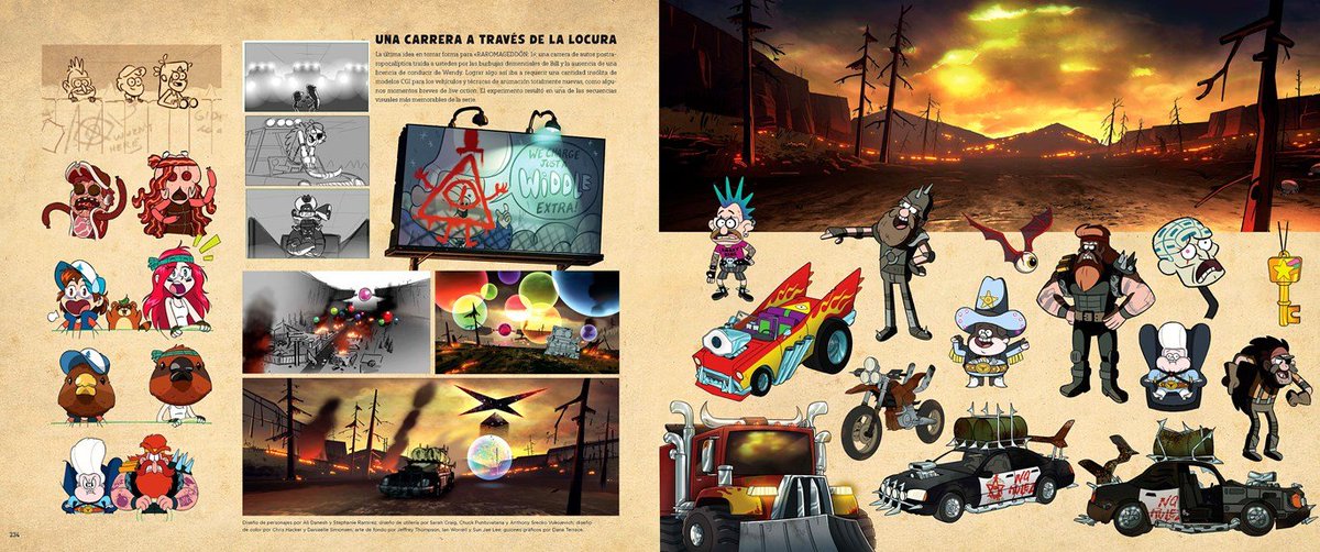 trickenGF's tweet photo. The Mexican publisher in charge of translating #TheArtOfGravityFalls into Spanish has just released a couple of full pages from the book! https://t.co/qWaWa3mMI5