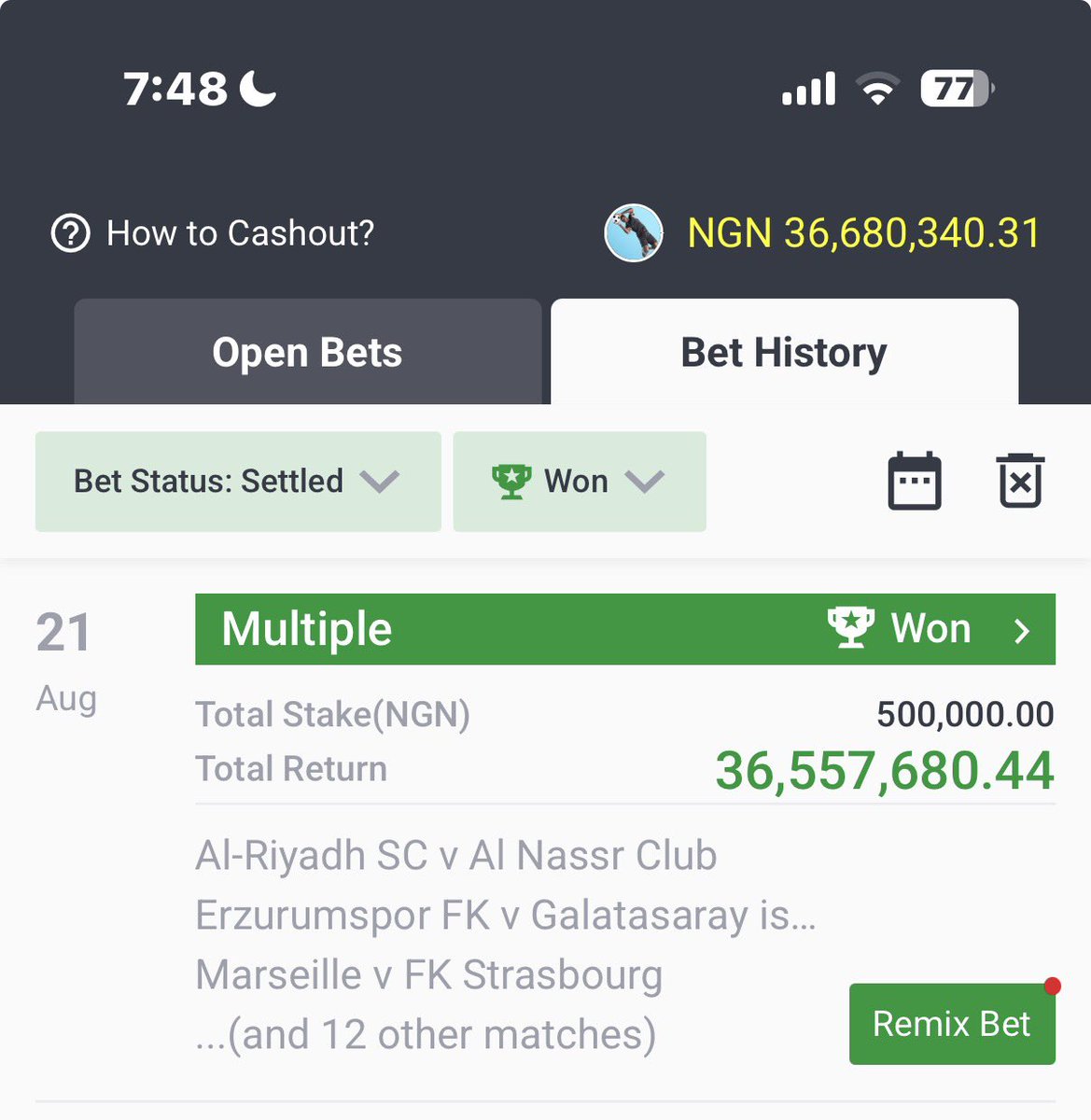 chrispunt_'s tweet photo. BOOM 💥🎉🔥.

36million secured from this !!

Retweet this post + like and drop your Sportybet ID for 30k each ! https://t.co/zyAnGYugxe