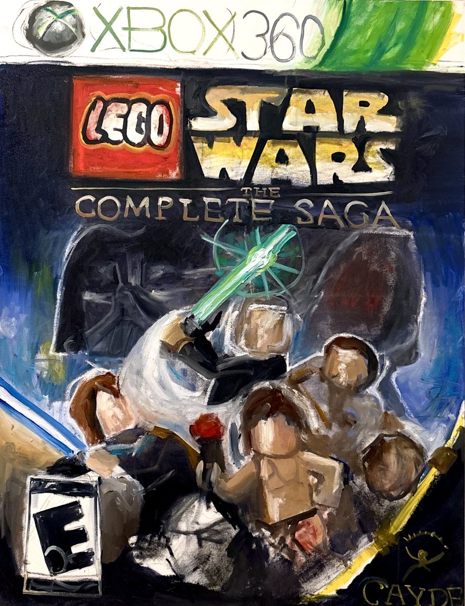 caydeplanet's tweet photo. I made an oil painting of the Lego Star Wars: the Complete Saga cover https://t.co/4qNKIFtYyN