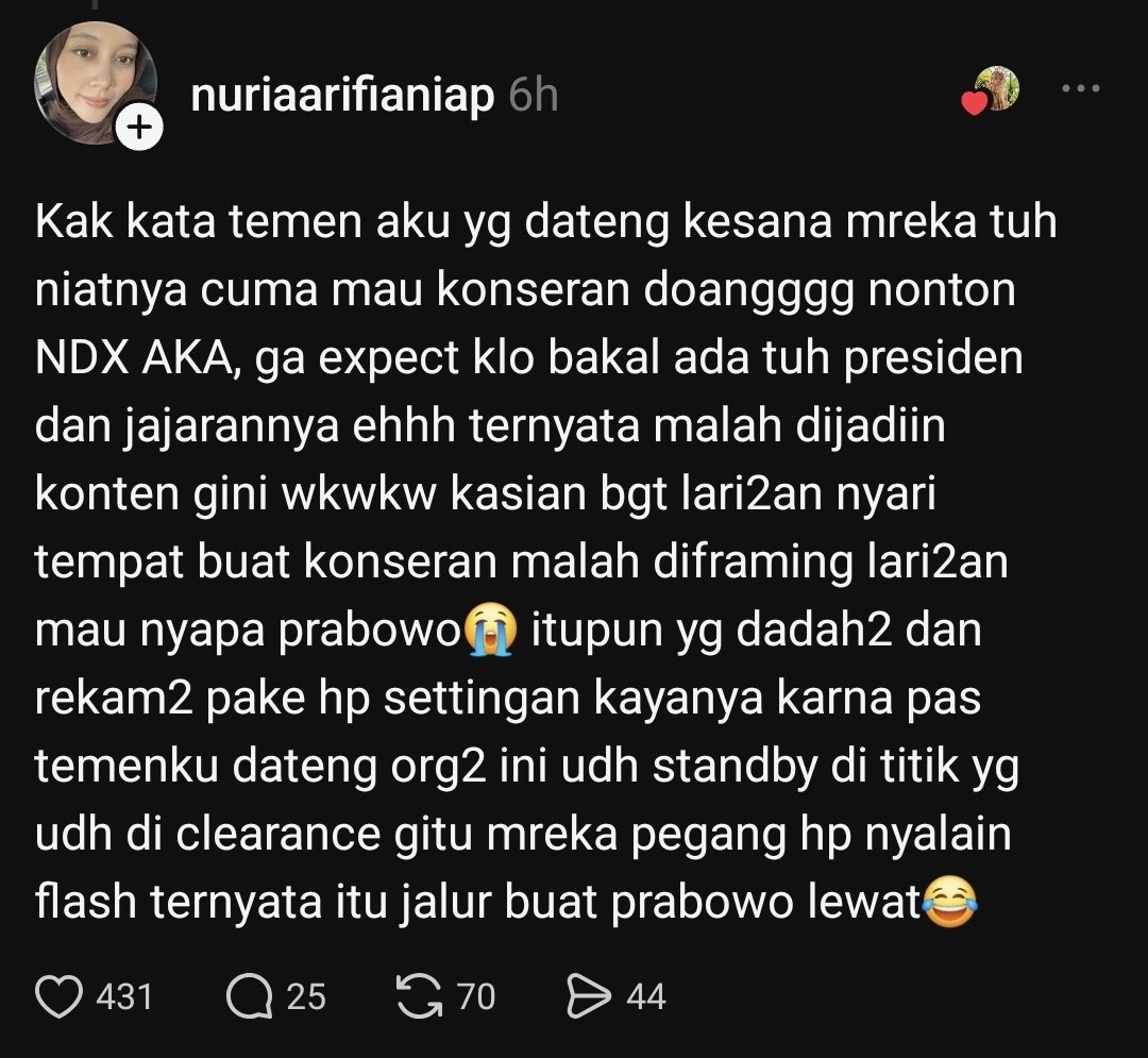 bismillahyuk_'s tweet photo. GONG! Kalian tau ga?

Ternyata narasi "500rb warga menyapa Pak Presiden" di acara 17 Agustus itu BOHONGAN! 🤣🤣🤣🤣

Duh. Absolute cinema banget. https://t.co/YNzBARumZy