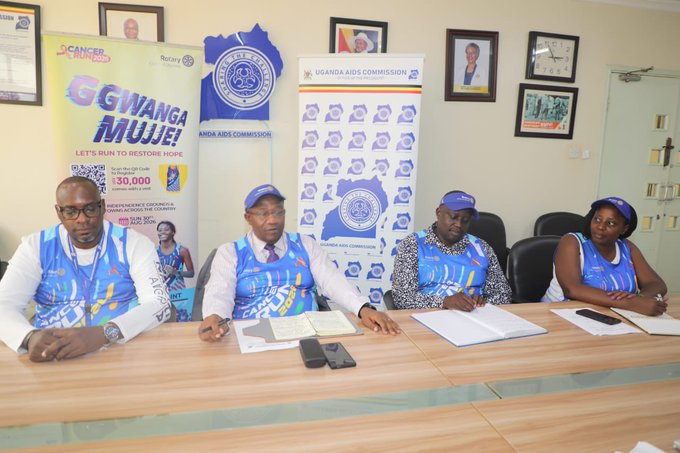 UGAIDSMarathon's tweet photo. Strong partnerships create stronger health movements. 

We welcome the conversation between the Uganda AIDS Commission and the Rotary Cancer Run team ahead of the 2026 Rotary Cancer Run on 30 August, under the theme “Gwanga Mujje.” https://t.co/qIaYzNMKEy