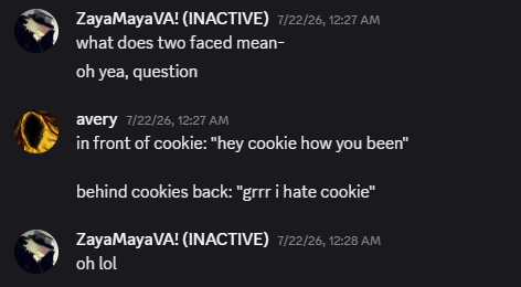 gyhhbn's tweet photo. here i come with MORE proof that avery is a hypocrite. so avery TOLD zaya that if she felt uncomfortable, she would TELL HIM. y'now, like a NORMAL PERSON, and about being a hypocrite, saying she wouldn't be two faced about it. DESPITE BEING TWO FACED. Holy fucking shit 🧵 https://t.co/XvwLLBKHAW