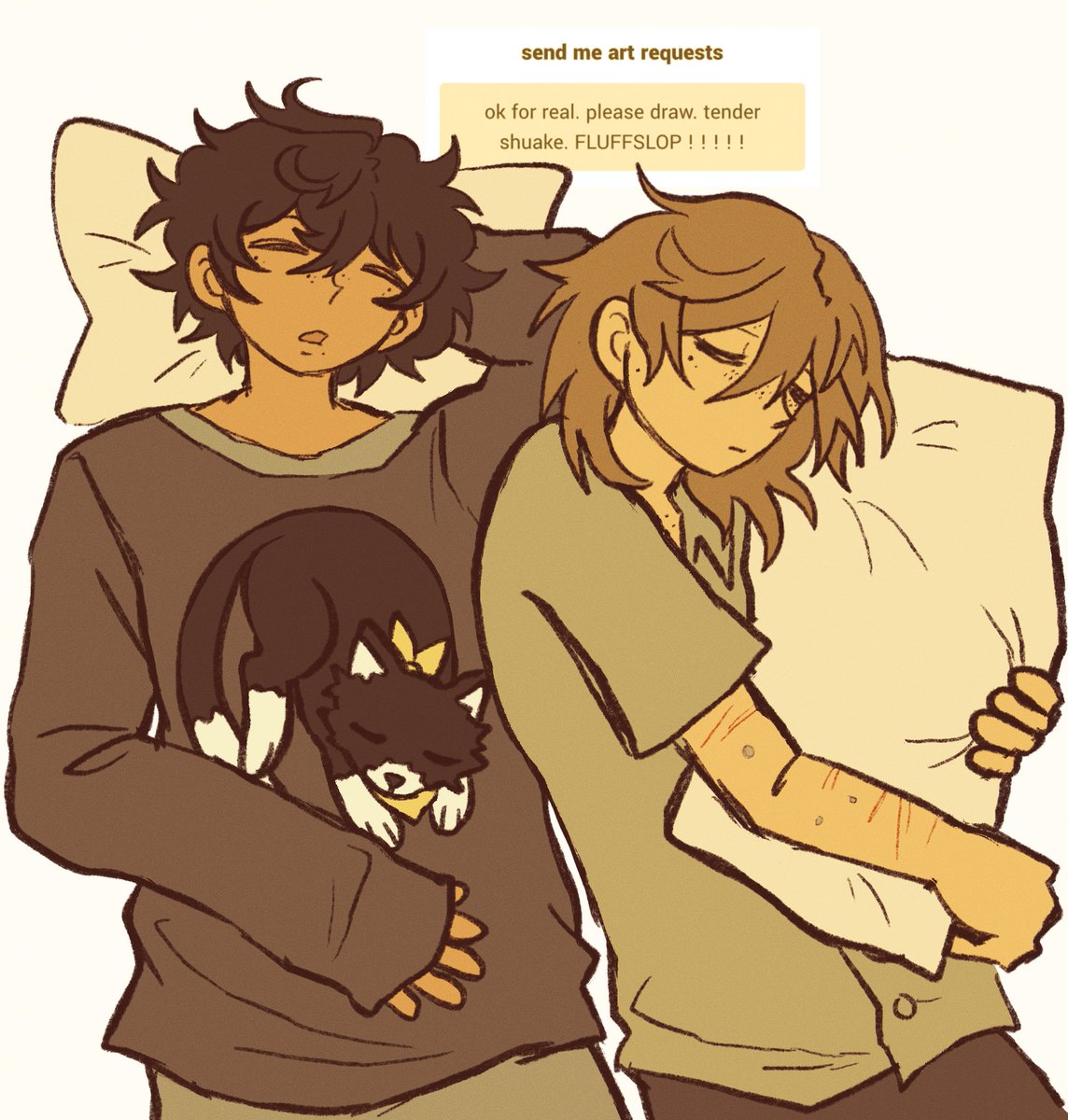 pakutheta's tweet photo. i hope this is tender enough because asking me to draw shuake fluff is like pulling up to a toxic waste facility and asking for a cupcake https://t.co/drrpZlR7bo
