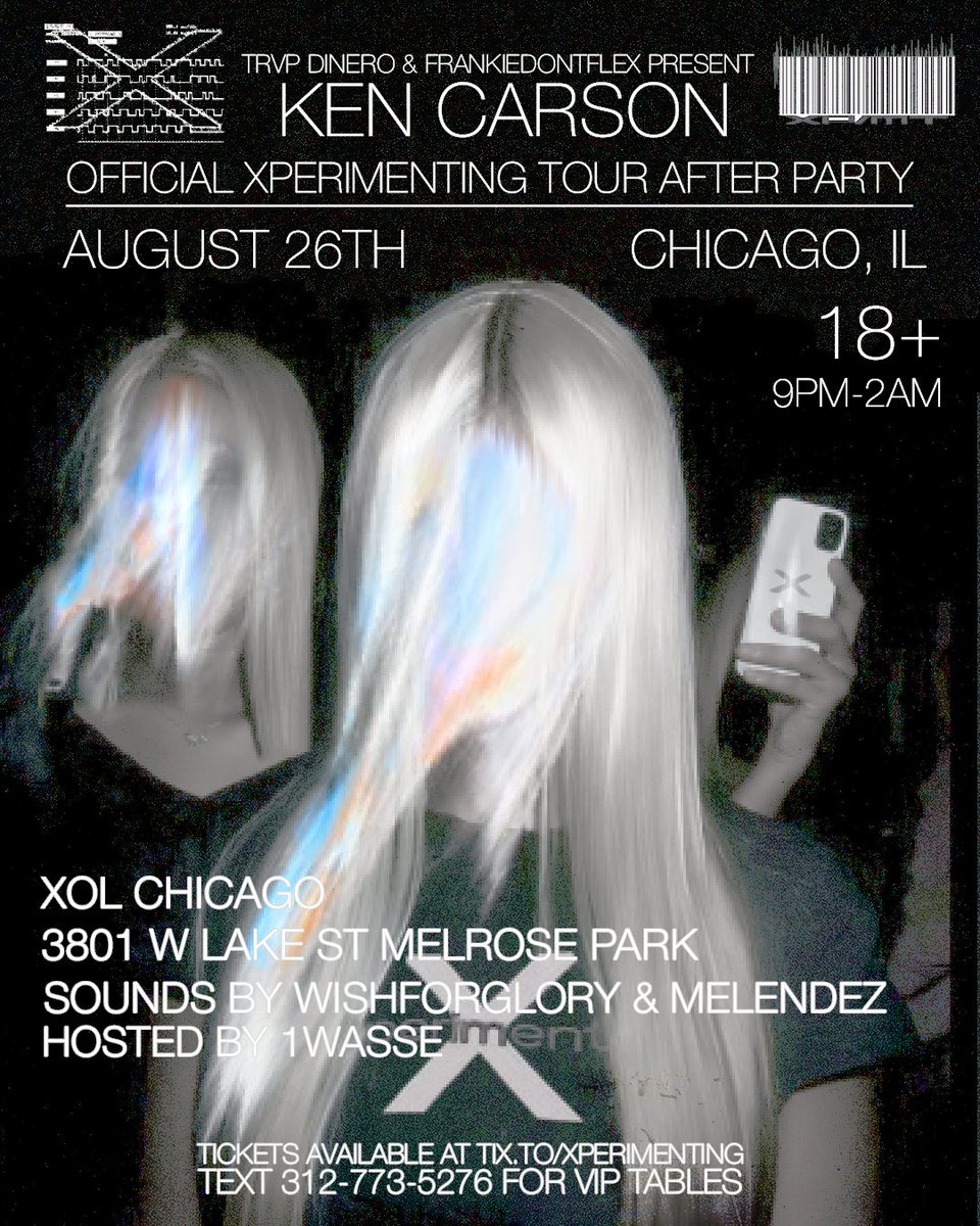 trvphousecncrts's tweet photo. ken carson official xperimenting tour chicago after party

xol chicago august 26th 

9pm - 2am (18+)

presented by trvp dinero &amp; frankiedontflex https://t.co/hOy6LSniJs