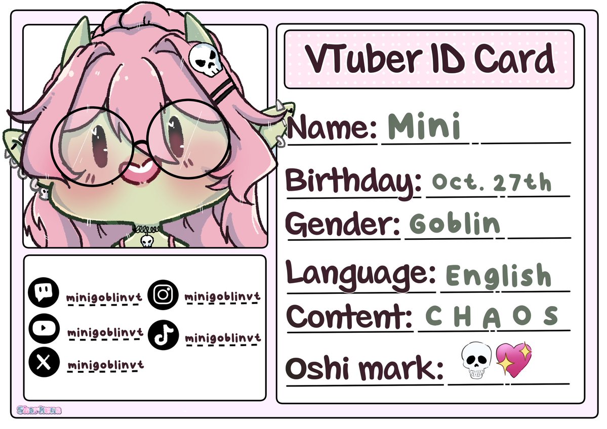 MiniGoblinVT's tweet photo. Certified Goblin, 365. 😈

Vtuber Id Card by @Sharkunana 💖 https://t.co/o9U6LOrswG