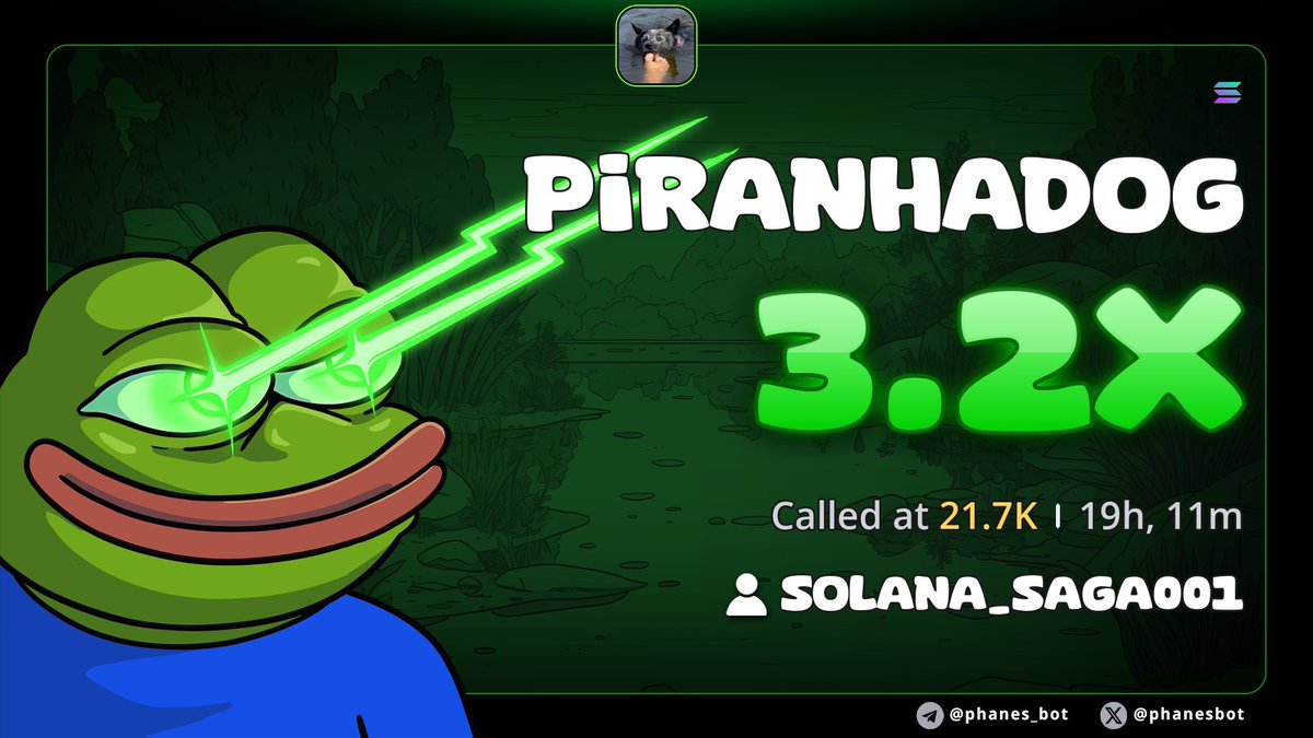 Signalsagacoin's tweet photo. 3.2x up on $piranhadog 

2fE81nZZHFnPFWtheQrcY5o3DCiVRGwA9ghsUgCJpump https://t.co/uYuGo85qps