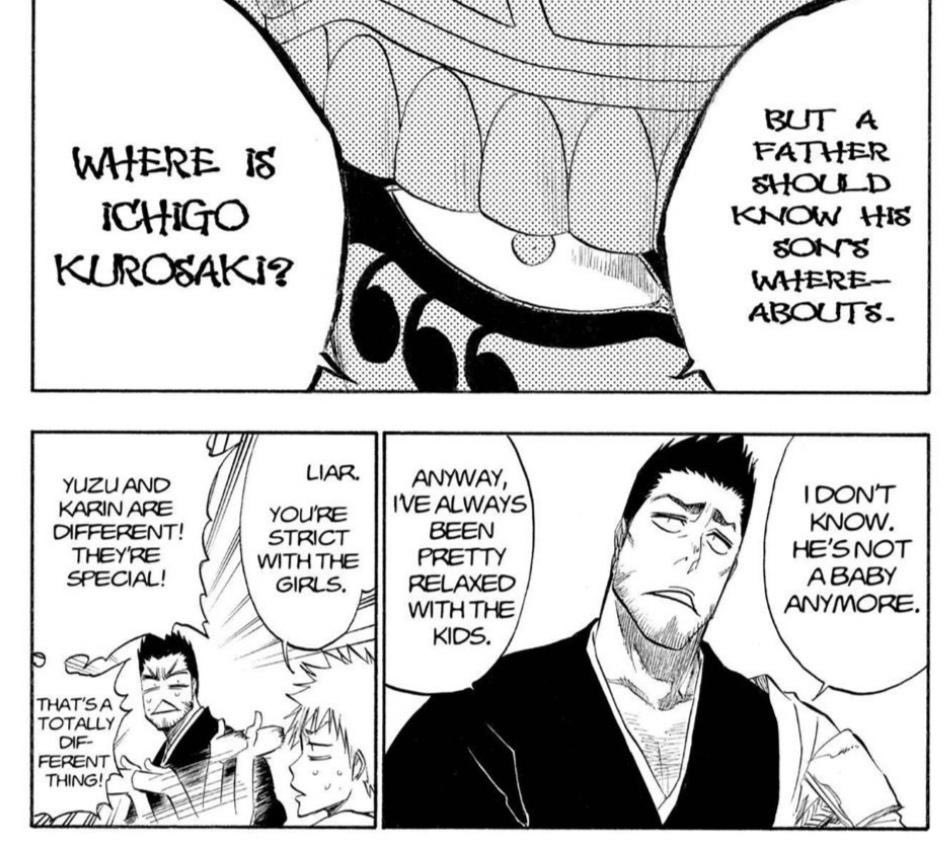 kondak321's tweet photo. Isshin really had different parenting rules for Ichigo https://t.co/HJ0fEdNB2Z