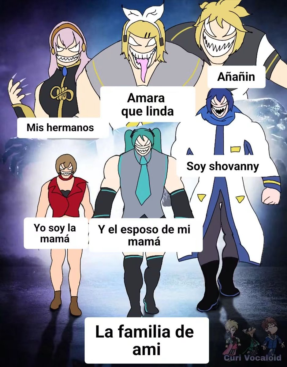 CuriVocaloid's tweet photo. Ami ami ami la familia de Ami
Curi hecho por Alfonso VF 
#VOCALOID #HatsuneMiku #CuriVocaloid https://t.co/lKMhSPlh96
