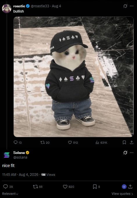 quantd3v's tweet photo. SOLANA LITERALLY SHILLED THIS CAT 3 TIMES, WHY WOULD A RANDOM AI GENERATED IMAGE BE THE RUNNER FOR SOLCAT?

$SOLCAT

DEX at 20k https://t.co/lpTjgp6PUm
