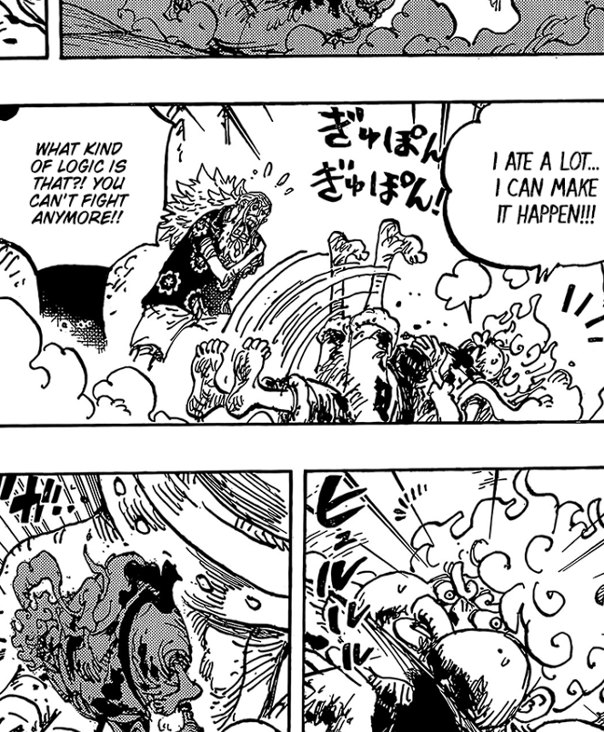 3SkullJoe's tweet photo. #ONEPIECE1191

So it seems that Luffy is not using the "Power of Imagination" to magically close his wounds. He's using energy from food to sustain Gear 5, and through that willing himself to be able to continue. The injuries aren't actually erased, Luffy is just ignoring / denying it. 

As Luffy says at the start of the chapter, once Gear 5 fades, he will be in a very bad situation, and he'll likely need extensive medical aid.

Denial is closely associated with concepts of imagination, especially in ways that require disengagement from objective reality.