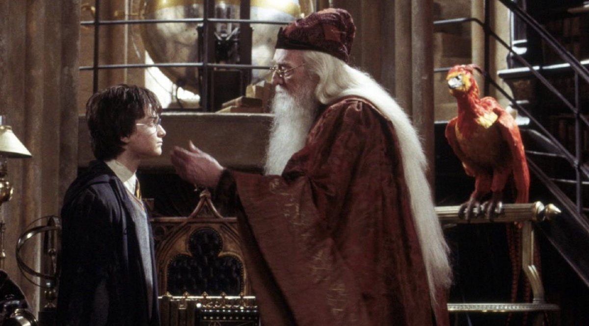 HalfBloodDaily's tweet photo. One of my favourite running details in the books is how often Dumbledore seems to know exactly where Harry is, even when Harry is under the Invisibility Cloak.

Harry spends years thinking the cloak makes him completely undetectable.

Meanwhile Dumbledore will glance directly towards him, address the apparently empty room or somehow know he’s there.

Harry inherited one of the Deathly Hallows and still couldn’t reliably sneak past his headmaster.

Dumbledore really did know far too much about what was happening inside Hogwarts.