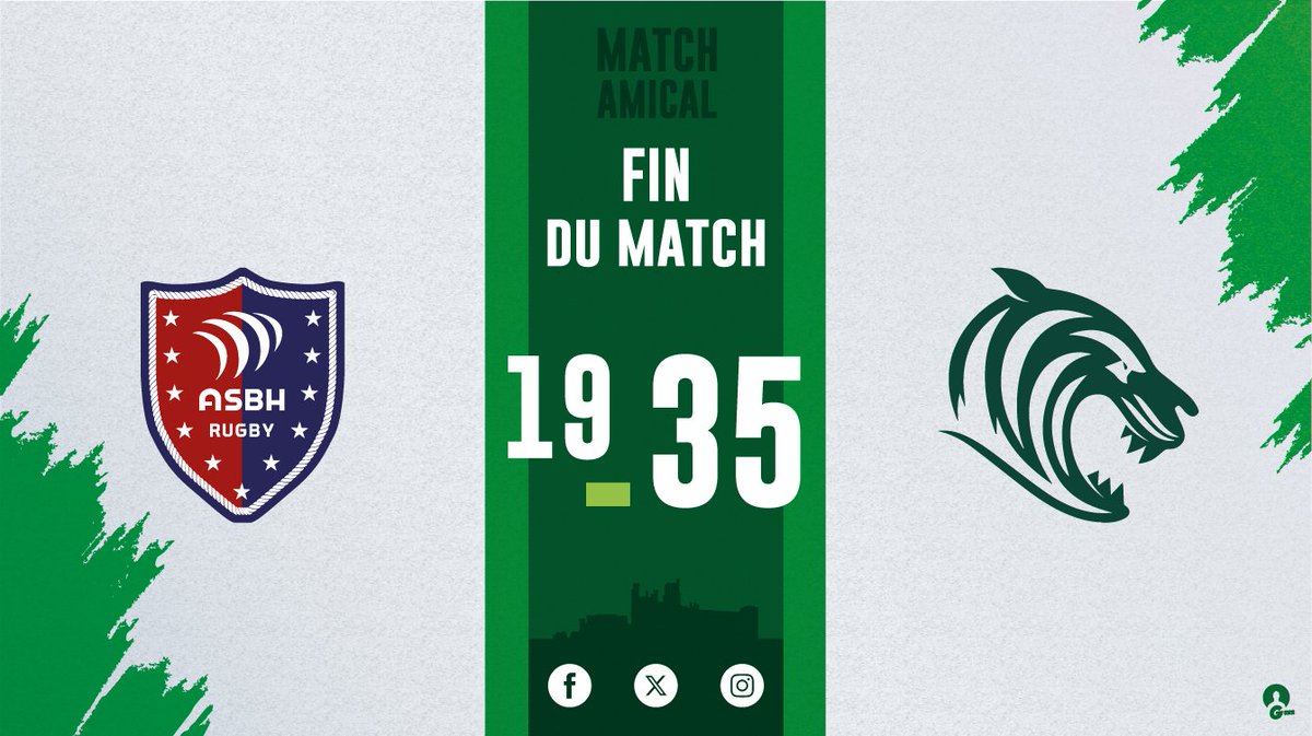 InfosProd2's tweet photo. Fin du match entre l'@ASBHOfficiel face au @LeicesterTigers #prod2 #rugby #matchamical https://t.co/kdkW6DYNIh