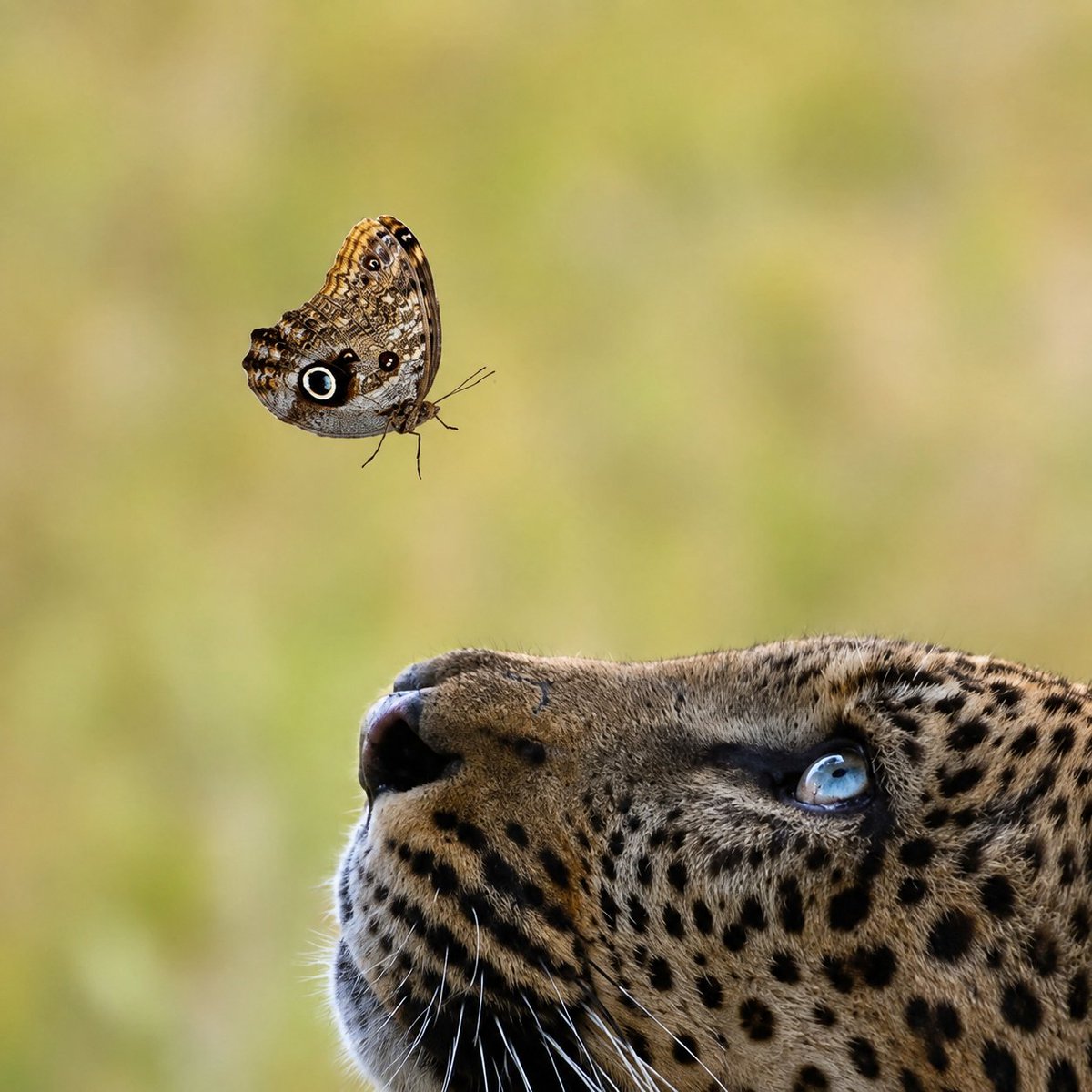 barbie_context's tweet photo. El leopardo queda fascinado contemplando la belleza de una mariposa. https://t.co/tFysqd4mjC