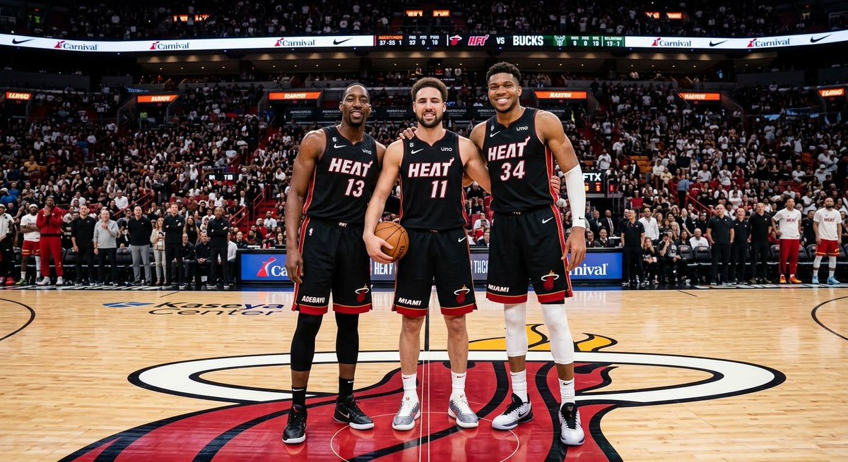 HardRockBet's tweet photo. The New Miami Heat Big Three https://t.co/8YtWOgaOKi