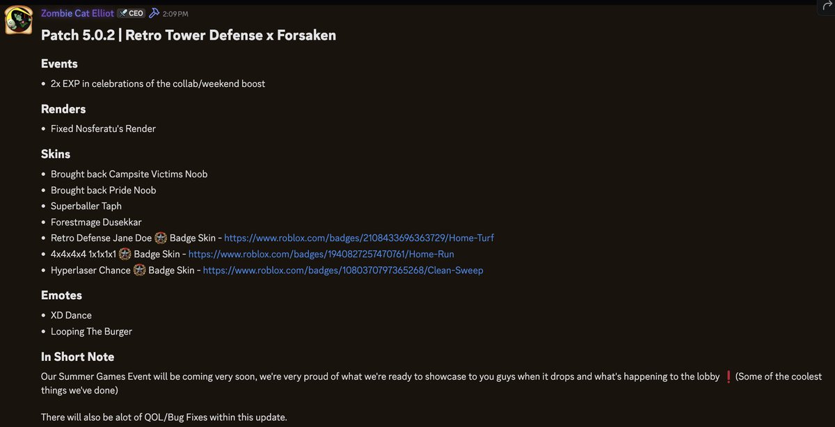 Forsaken_News's tweet photo. 🚨News🚨

Patch 5.0.2 has been released in new servers!

📢This information comes from the Official Forsaken Server.📢

#Forsaken #forsakenroblox https://t.co/OIAlMcKdk1