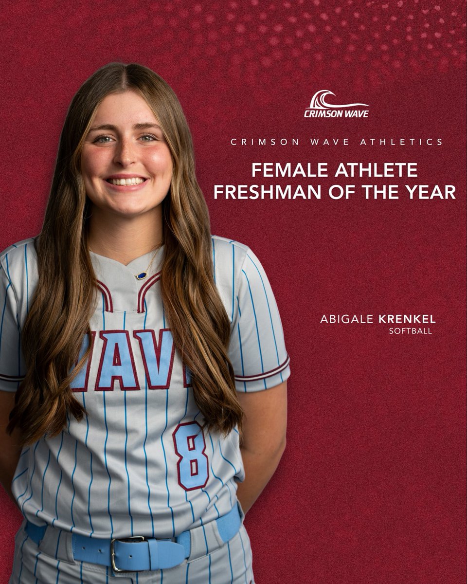 CCSJAthletics's tweet photo. Congratulations to softball catcher/1B Abby Krenkel, on being selected for the 2025-26 Female Athlete Freshman of the Year award!
#gowave 🌊 https://t.co/QKEydoVxvf