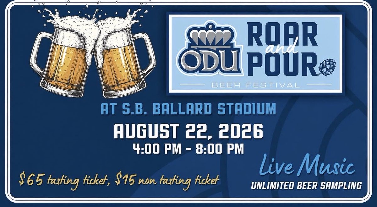 OldDominionAF's tweet photo. Tomorrow, Saturday August 22 - RAIN OR SHINE - join us for the Roar and Pour Beer Festival! We are excited to announce live music by @kaboomboxband along with beer sampling from 15+ breweries from across Virginia and local food truck specials to round out the local fare! https://t.co/Eq4vR6pnSD