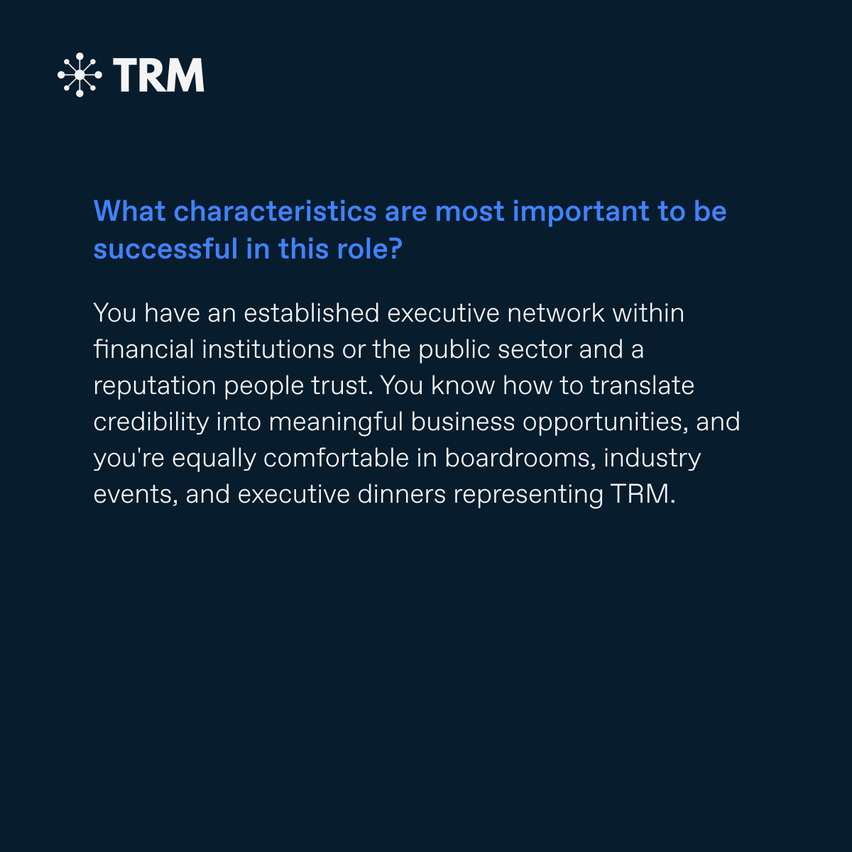 trmlabs's tweet photo. TRM Labs is hiring Business Development Executives across four regions: US Financial Institutions, APAC Financial Institutions, Financial Institutions EMEA, and Europe Public Sector.

We’re looking for people who already have deep executive relationships across financial institutions, digital assets, payments, fintech, or the public sector — and know how to turn those relationships into meaningful conversations.

Learn more and apply 👉 https://t.co/Vex0ZEtEhc

#TRMCareers #Hiring