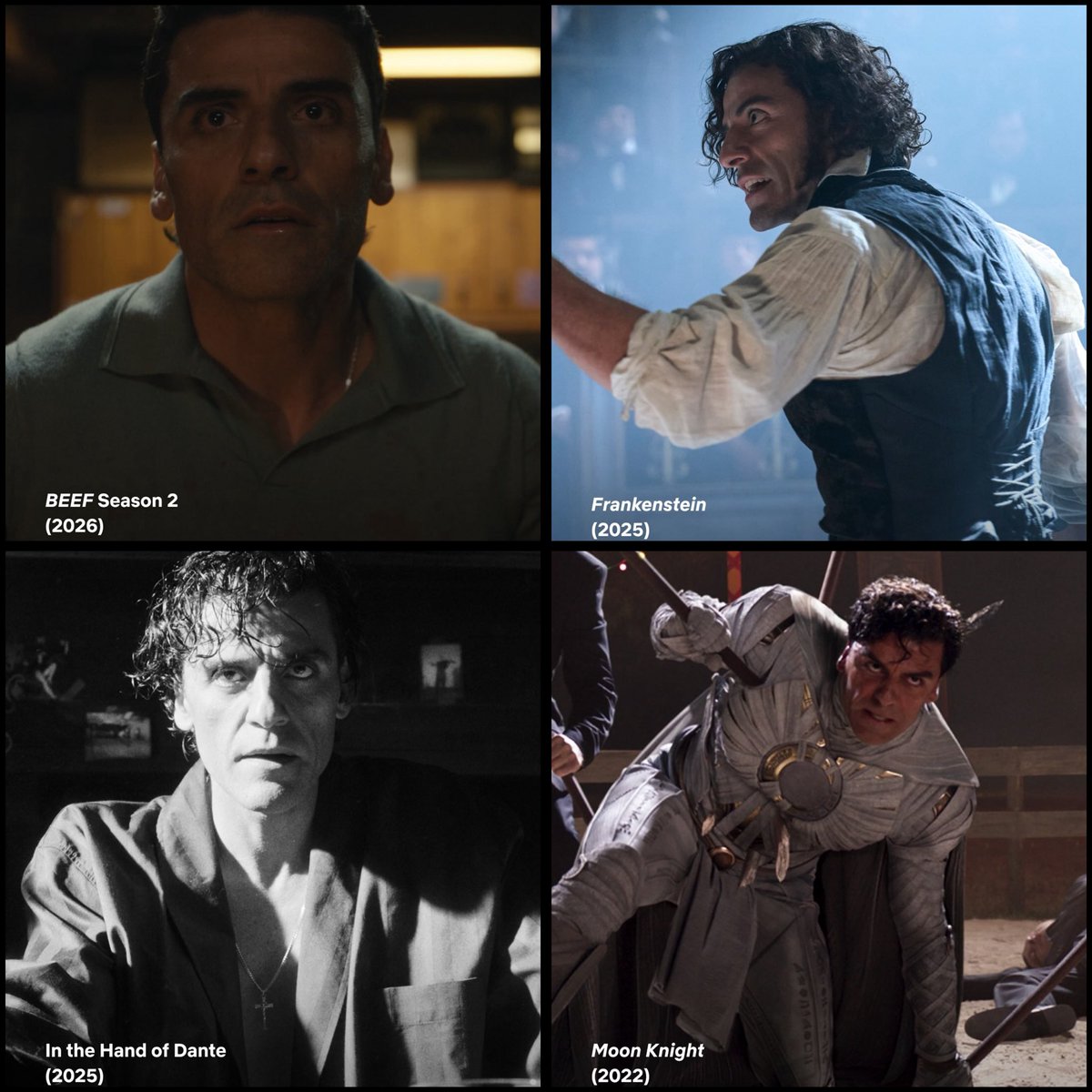 archiveoscari's tweet photo. The incredible range of Oscar Isaac. https://t.co/G7KYv430L0