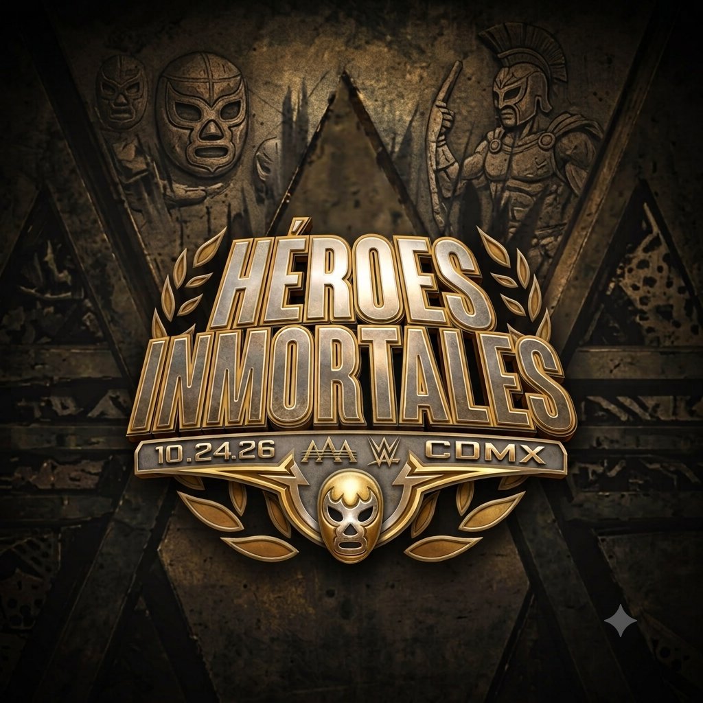 _heyesfer's tweet photo. Utilizar dos logotipos así de grandes en otro logo identidad de tu evento, debería ser un crimen, se puede simplificar de muchas maneras, quitándolo o acomodarlo de diferentes maneras. (Sí utilicé IA y me super vale brga)
@WWE @luchalibreaaa #heroesinmortales https://t.co/UL0RimQ225