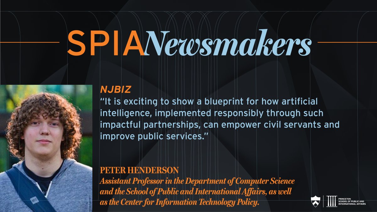 PrincetonSPIA's tweet photo. SPIA NEWSMAKERS: @PeterHndrsn and postdoctoral research fellow @dominsta_nlp created an “AI-enhanced search engine for legal briefs” to support the New Jersey Office of the Public Defender. https://t.co/lLbgF78R5A @PrincetonCITP https://t.co/AqcSH8JaJL