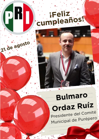 CDEPRIMICH's tweet photo. Con mucho gusto felicitamos a nuestro delegado político distrital, Bulmaro Ordaz Ruiz, en ocasión de su cumpleaños.

Deseamos que pase un gran día en compañía de sus seres queridos.

¡Feliz vuelta al sol!  🥳🎂 https://t.co/Yum9TkkjxA