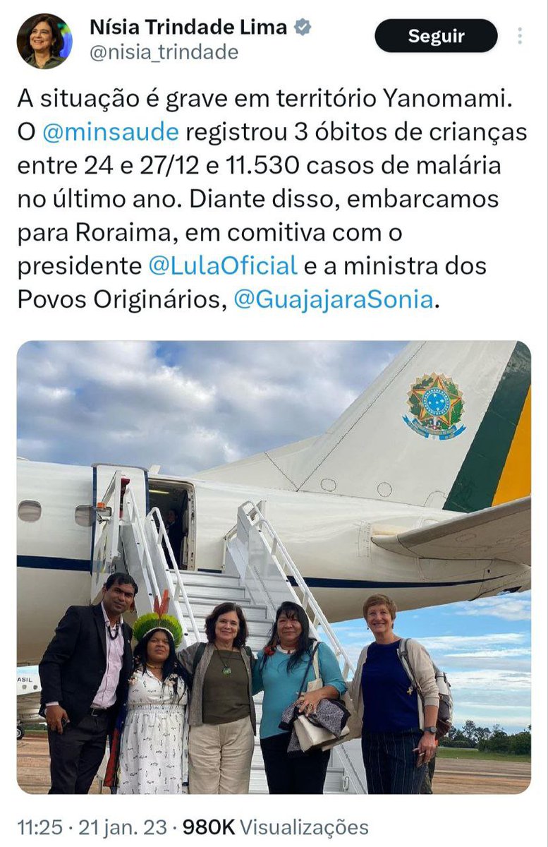 HenriqueSoldani's tweet photo. Alô @SoniaBridi. Sou fã do seu trabalho. Compartilho várias reportagens antigas que vc produziu. Segue uma sugestão de pauta: tão logo Lula voltou ao poder, vc usou o avião da FAB para fazer reportagem especial pro Fantástico sobre os Yanomanis. Que tal voltar ao local pra apurar isso aqui👇.