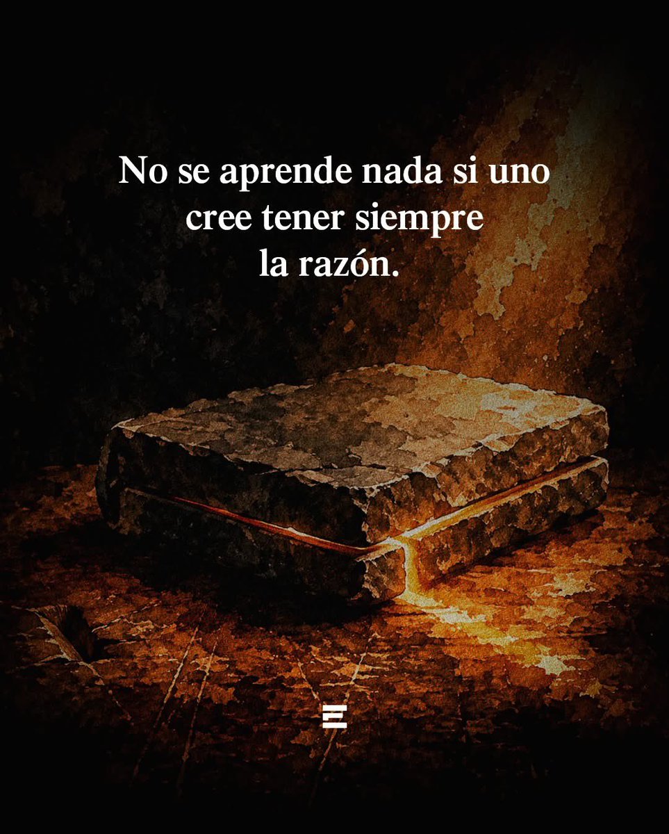 musicandsoularg's tweet photo. Cuando necesitas tener la última palabra, dejas de escuchar. Cuando crees que ya lo sabes todo, cierras la puerta a nuevas ideas, experiencias y lecciones.

La sabiduría de la vida nos recuerda: reconocer que puedes estar equivocado no te hace débil. Te hace lo suficientemente humilde para seguir creciendo.

Escucha opiniones diferentes. Acepta una crítica cuando sea justa. Cambia de opinión cuando descubras algo que no sabías. No tienes que defender una idea solo porque alguna vez la creíste.

Y aquí viene la parte más importante: no busques tener siempre la razón. Busca entender, aprender y mejorar.

Porque una mente que necesita tener la razón en todo...

termina aprendiendo mucho menos de lo que podría.
