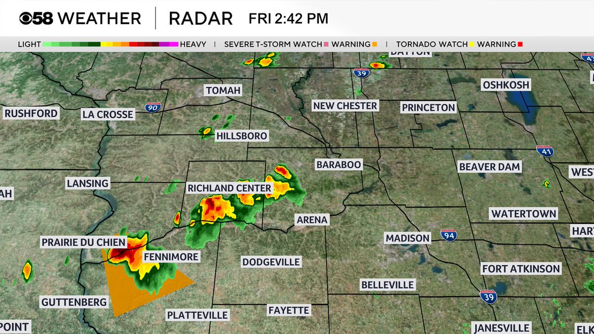 CBS58Drew's tweet photo. Sunshine has returned in western Wisconsin.  Storms along the front have popped nicely.  We will expect more storms in our area later this evening as the front comes through. https://t.co/sVxYdvECFV