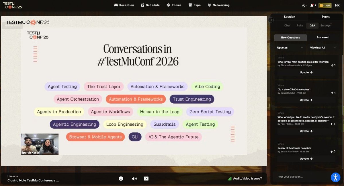 haksdet's tweet photo. 3 days. So many insights. One incredible learning experience!
Iโm really glad to have attended all three days of TestMu AI Conference. #TestMuConf
Over these 3 days, I got the opportunity to listen to and learn from so many worldwide industry experts and speakers, each sharing valuable perspectives on AI, software testing, automation, and the future of QA.
From AI-driven testing and agentic AI to real-world automation strategies and the evolving role of testers, every session gave me something new to learn and think about.
A big thank you to #TestMuAI for organizing such an amazing conference and bringing together experts from across the industry.
It was not just a conference, but a great learning experience that Iโll definitely carry forward in my QA journey.
Looking forward to applying these learnings and continuing to explore the world of AI + Software Testing.
#TestMuAI #TestMuConf #TestMuConf2026 #AI #SoftwareTesting #AutomationTesting #AITesting #QualityAssurance #FutureOfTesting #Learning #QA