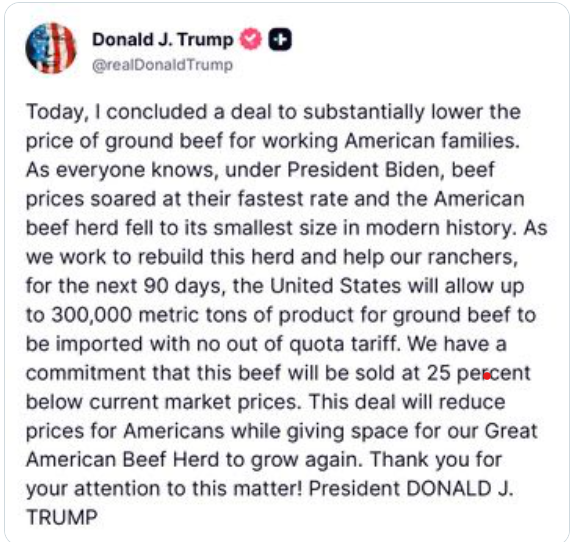ArneAlvarado's tweet photo. 90 days of pure profit for the packers
WTF?
Trump said for 90 days to help our cattle ranchers &amp; grow the herd?
What?
How is holding our beef for 90 days at zero income going to help.
Grow the herd?
The typical time from conception to harvest for cattle is about 18 to 24 months. https://t.co/FXjbFfgtSc
