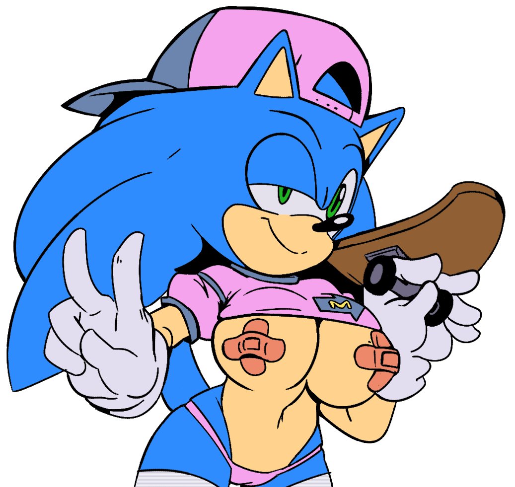 BustyBIur's tweet photo. " I still got it, the extra weight ain't slowing me down! "

Sonic was proud he can still pull off some pretty complicated skateboard tricks, though the lack of a bra did give people a different show to watch. https://t.co/xeaWD6MRfP