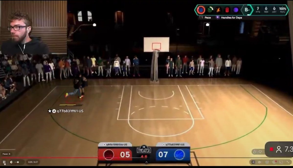 KJINTHELAB's tweet photo. @BetOnRayy The player stopped moving because the hand went up at this moment. Had he not tried to contest and keep moving, it would’ve been a different outcome. It’s understandable because it’s new mechanics. People just like blaming everything on 2K. https://t.co/s1JZIsjVrq