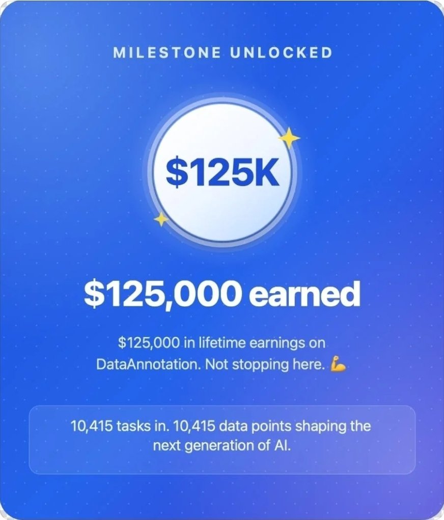RealDicksonEgwu's tweet photo. See what someone just earned from DataAnnotation as a Generalist 💰

It’s not available in every country, but if you’re eligible, why not give it a try?

No degree required. You mainly need:
• Strong English
• Good reading comprehension
• Strong reasoning skills

Update your CV and apply now.

Check the comment for the link 👇